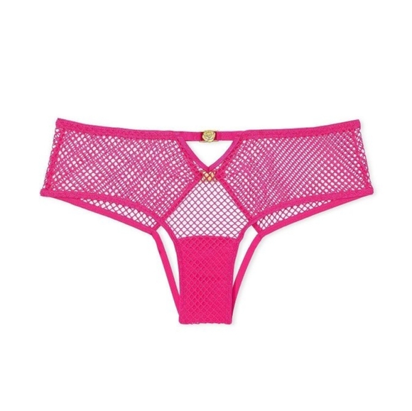 FREE W/ BUNDLE - NEW Victoria's Secret Fishnet Open Back Cheeky Panties Sz XL - Picture 2 of 4